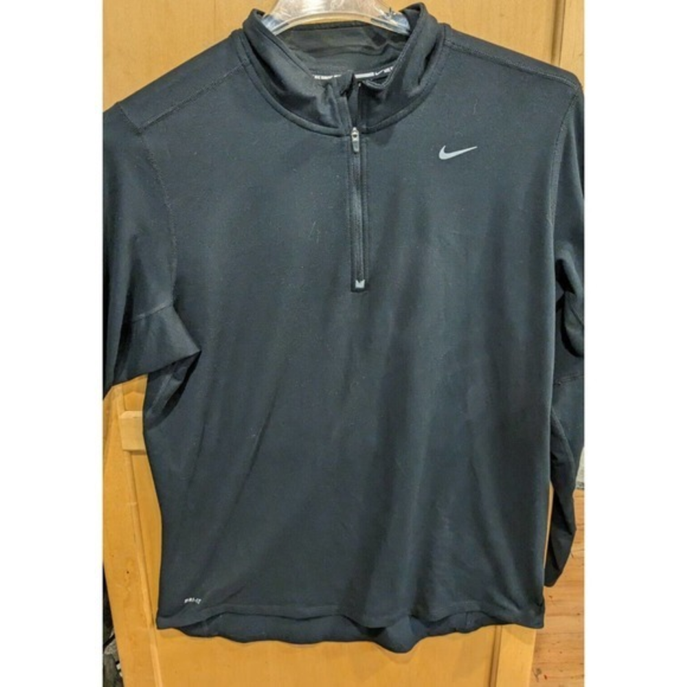 Nike Dri-Fit Long Sleeve Shirt Men's Large Swoosh running sports 1/2 Zip